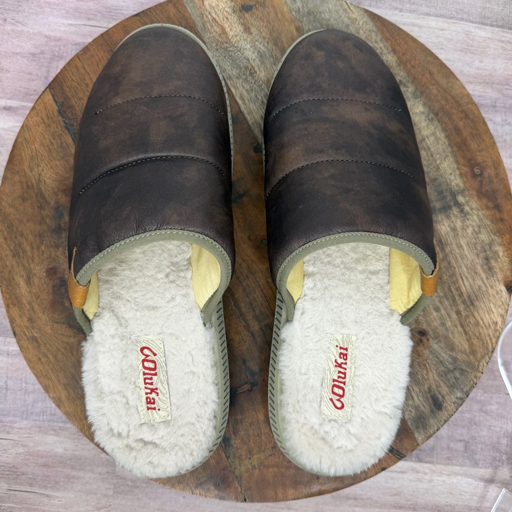 OluKai Mua ‘lli Men’s Leather Mule Slipper - Size: 43 - Picture 6 of 9